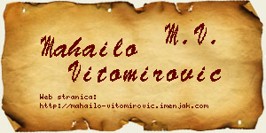 Mahailo Vitomirović vizit kartica